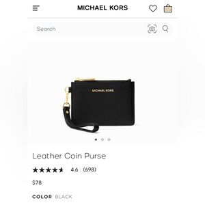 NEW- Michael Kors - Jet Set Travel Leather Coin-purse